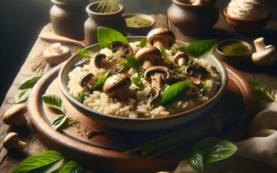 Recette Bio : Risotto aux champignons sauvages et épinards frais